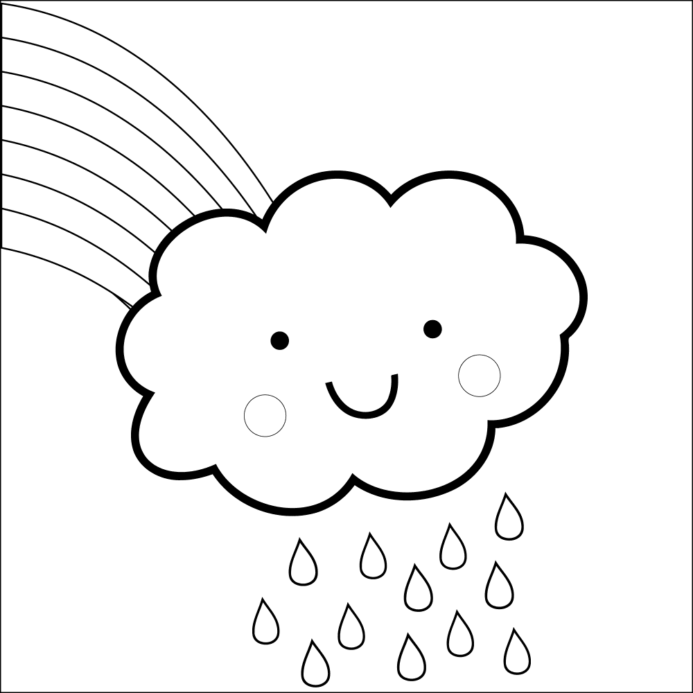 Rainbow And Kawaii Cloud Coloring Page Md Coloring Page — Free Printable — free printable coloring page