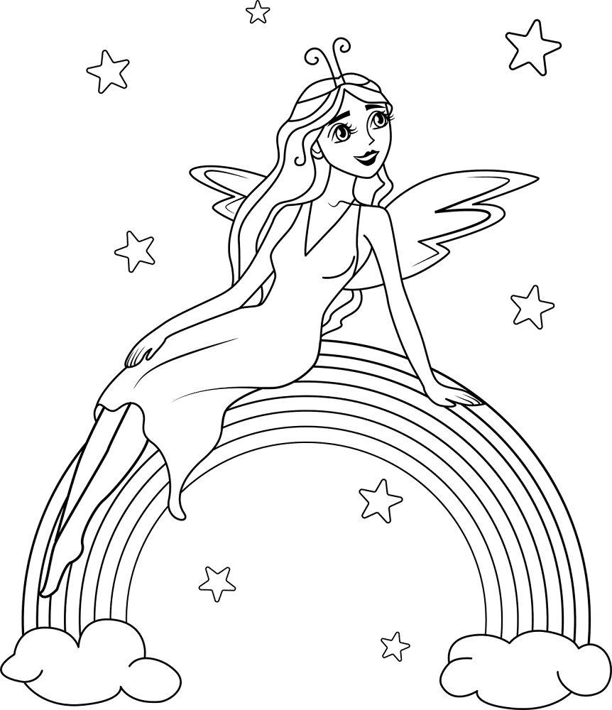 Rainbow Fairy Coloring Page Md Coloring Page — Free Printable — free printable coloring page