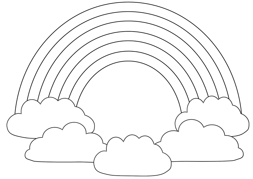 Rainbow With Clouds Coloring Page Md Coloring Page — Free Printable — free printable coloring page
