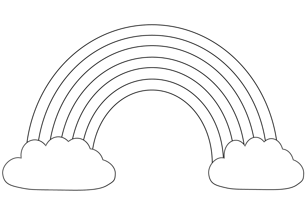 Rainbow With Two Cloads 2 Coloring Page Md Coloring Page — Free Printable — free printable coloring page