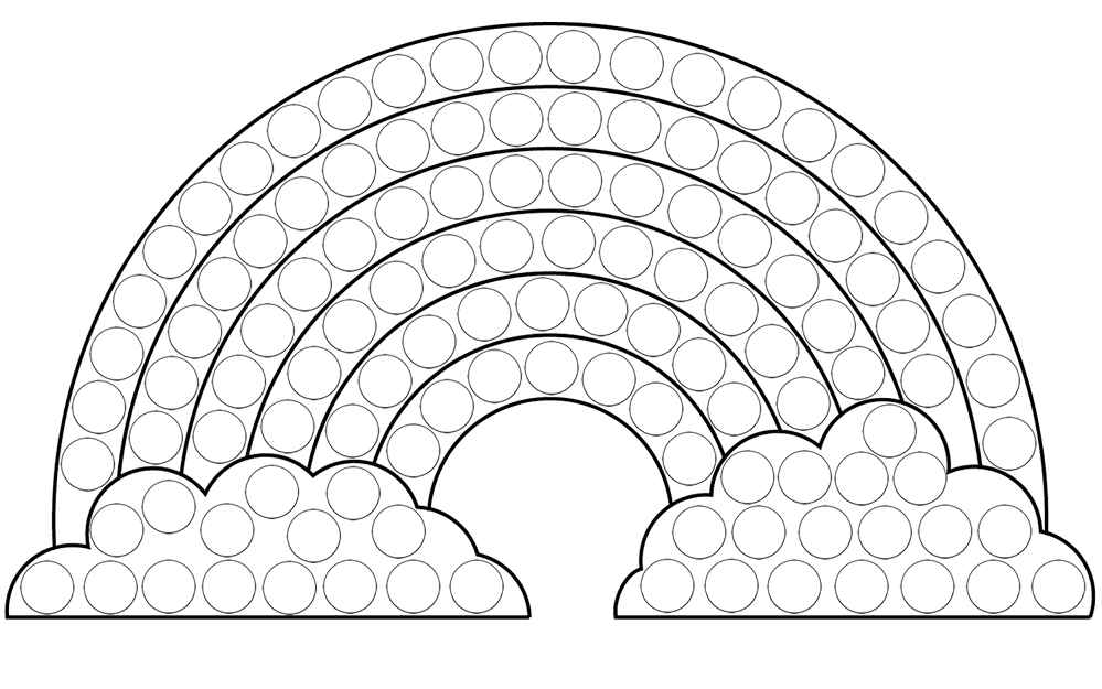 Rainbow With Two Clouds Dot Art Coloring Page Md Coloring Page — Free Printable — free printable coloring page