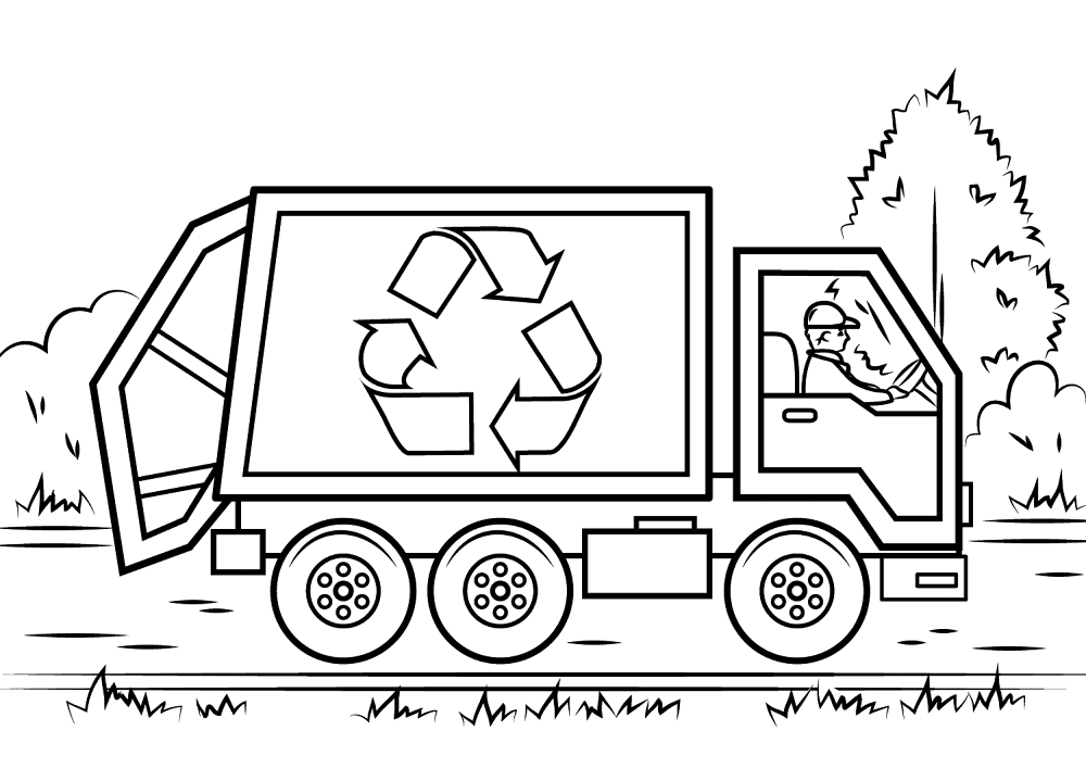 Recycling Truck Coloring Page Md Coloring Page — Free Printable — free printable coloring page