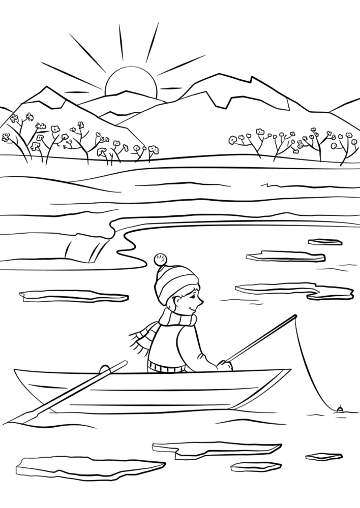 Spring Fishing Coloring Page Md Coloring Page — Free Printable — free printable coloring page
