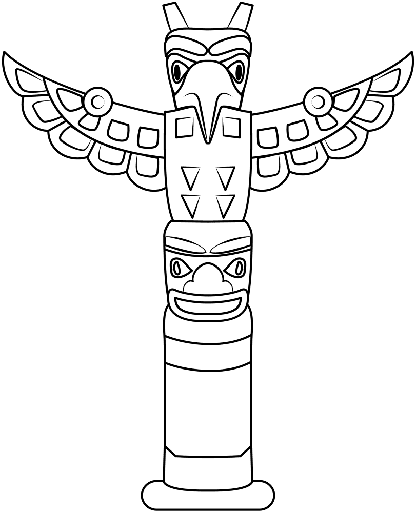Totem Pole Coloring Page Md Coloring Page — Free Printable — free printable coloring page