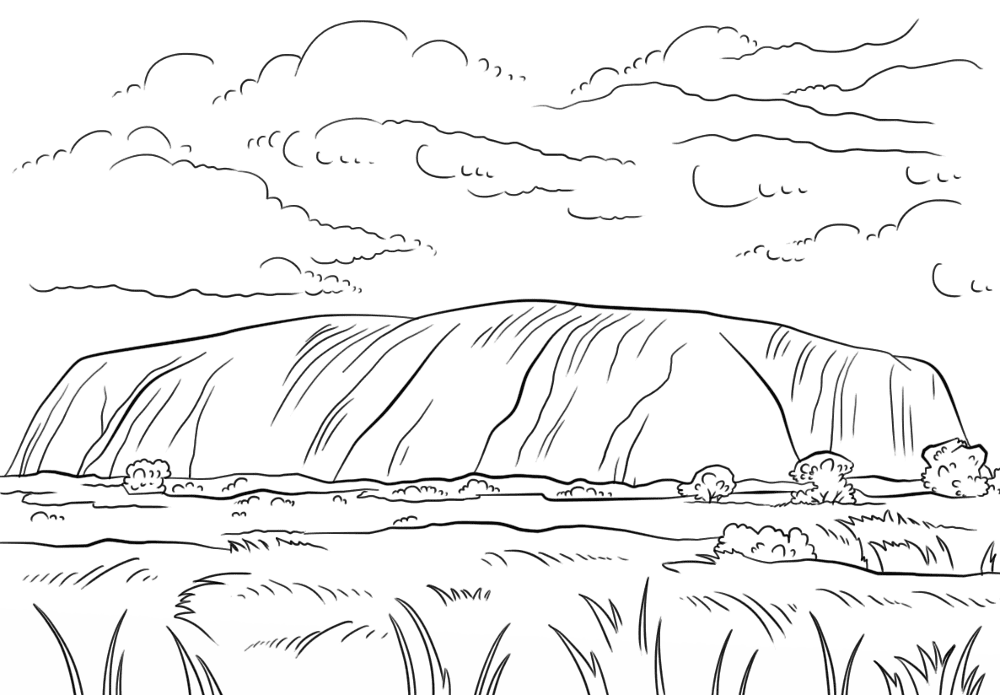 Uluru Ayers Rock Coloring Page Md Coloring Page — Free Printable — free printable coloring page
