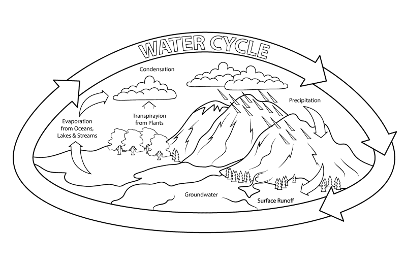 Water Cycle Coloring Pages Md Coloring Page — Free Printable — free printable coloring page