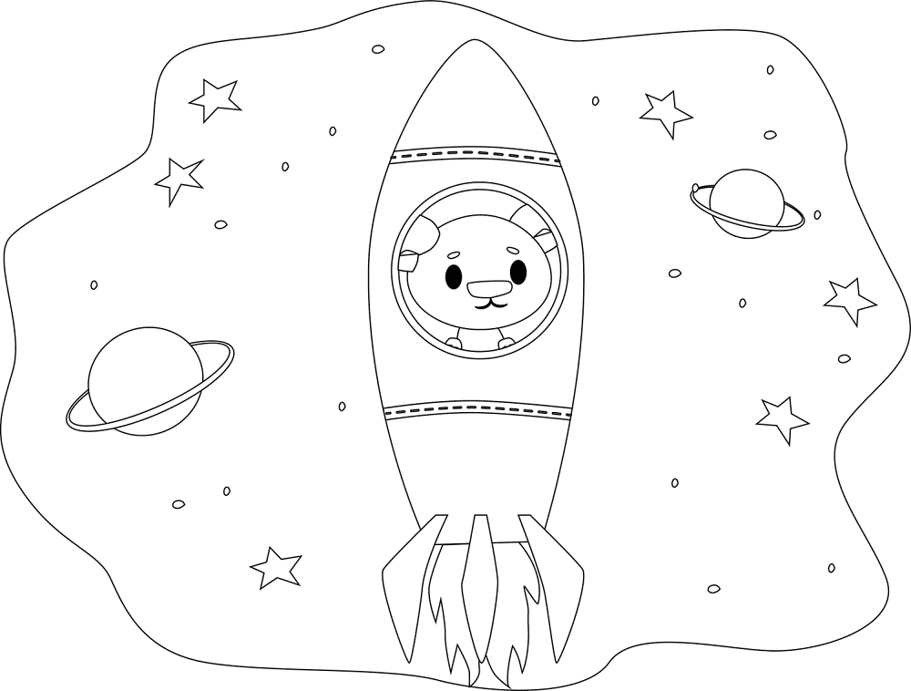 Animals In Space Bear Coloring Page Md Coloring Page — Free Printable — free printable coloring page