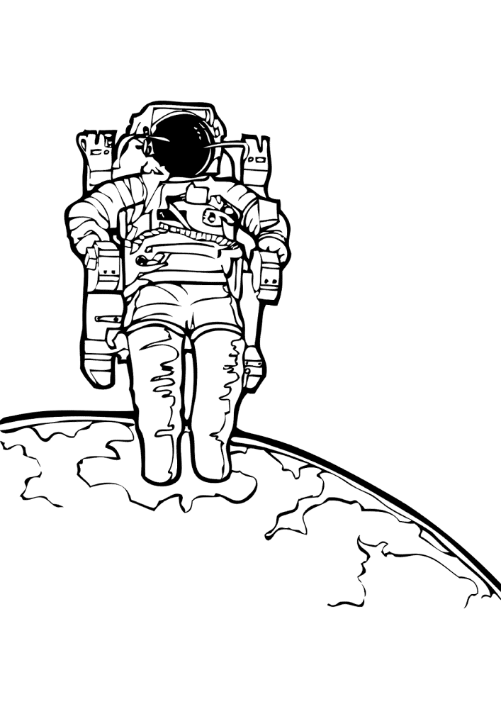 Astronaut Outer Space Coloring Pages Md Coloring Page — Free Printable — free printable coloring page