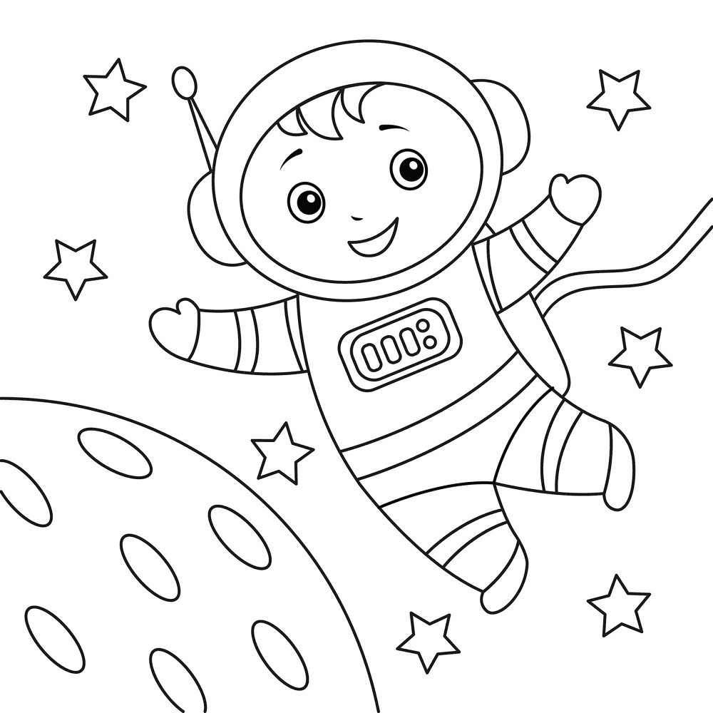 Cartoon Astronaut 2 Coloring Page Md Coloring Page — Free Printable — free printable coloring page