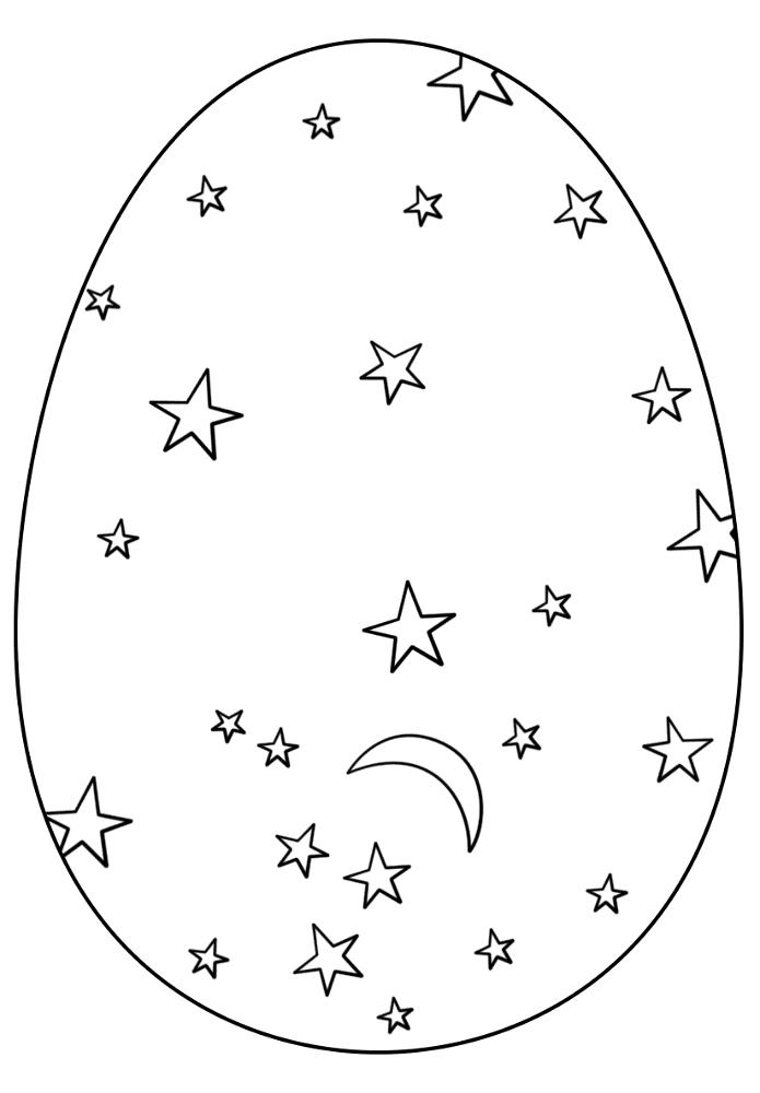 Easter Egg With Stars And Moon Coloring Page Md Coloring Page — Free Printable — free printable coloring page