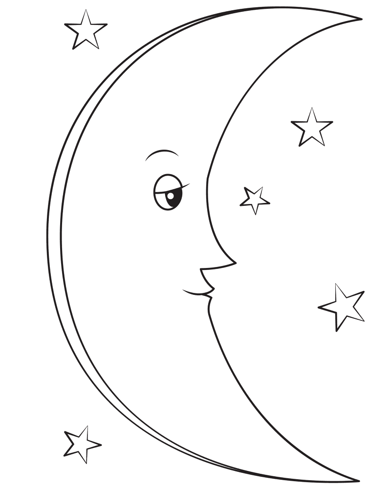 Half Moon Coloring Page Md Coloring Page — Free Printable — free printable coloring page