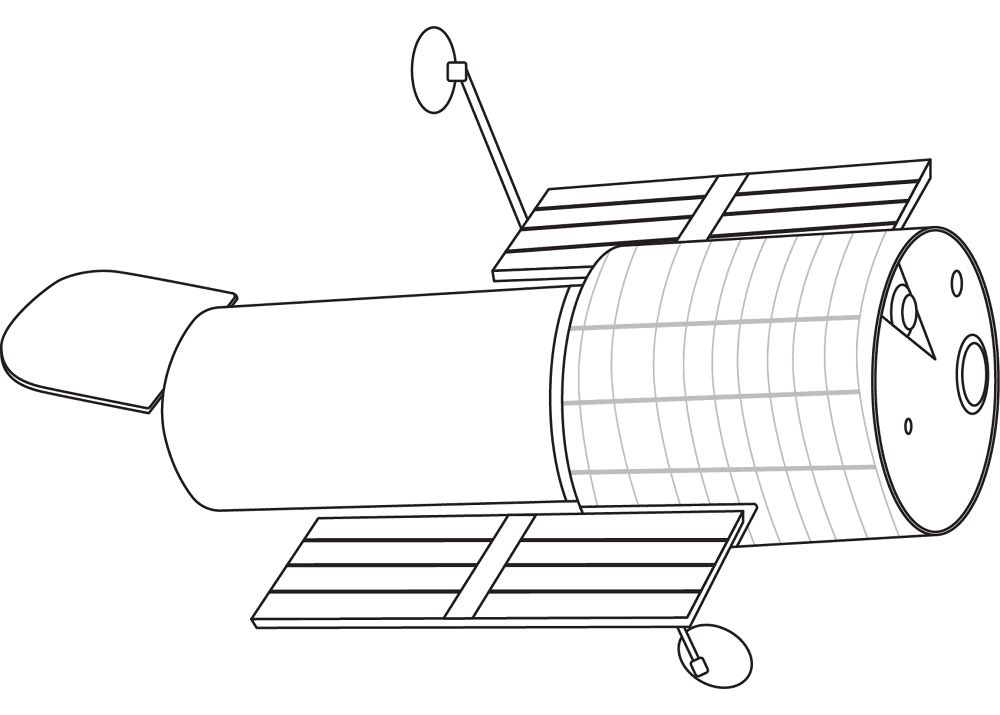 Hubble Telescope Coloring Page Md Coloring Page — Free Printable — free printable coloring page