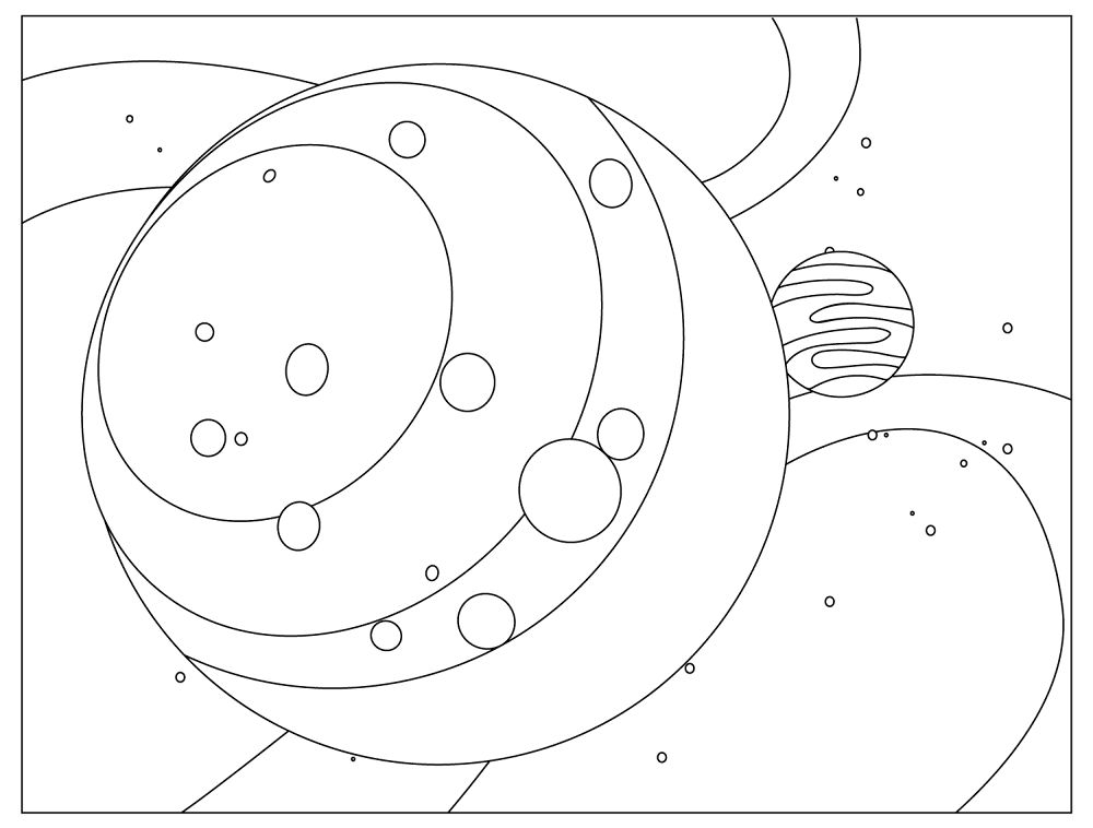 Moon Planet Universe Jupiter Coloring Page Md Coloring Page — Free Printable — free printable coloring page