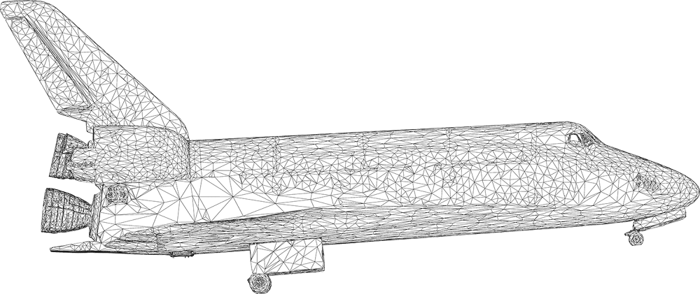 Space Shuttle 3d Side View Wireframe Coloring Page Md Coloring Page — Free Printable — free printable coloring page