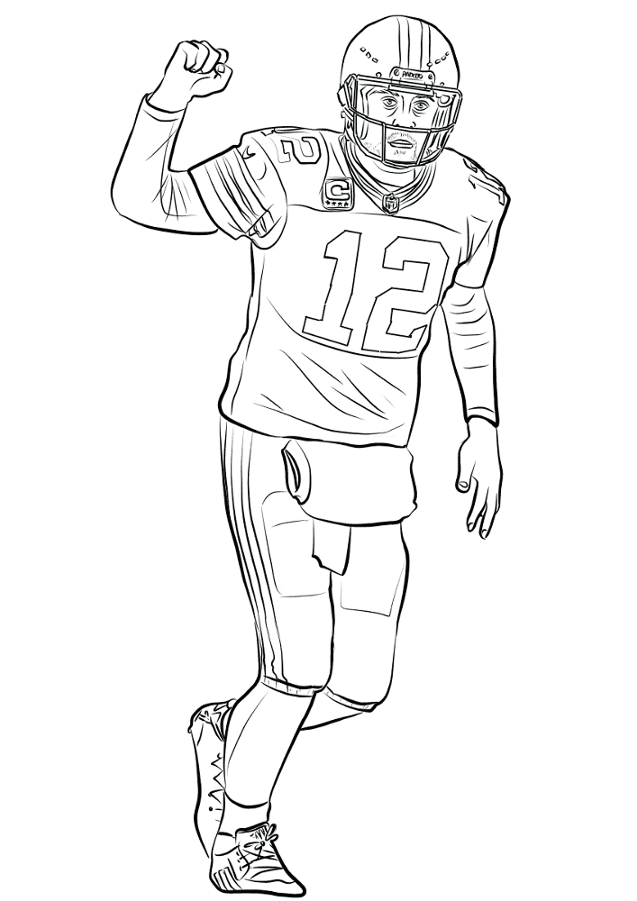 Aaron Rodgers Coloring Page Md Coloring Page — Free Printable — free printable coloring page