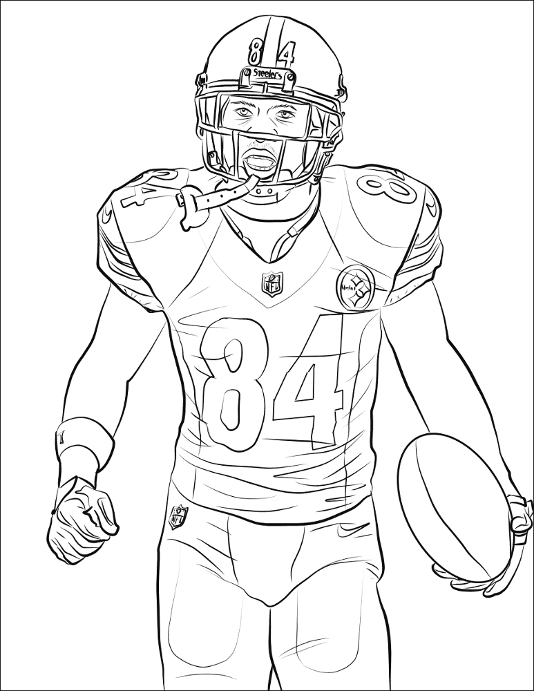 Antonio Brown Coloring Page Md Coloring Page — Free Printable — free printable coloring page