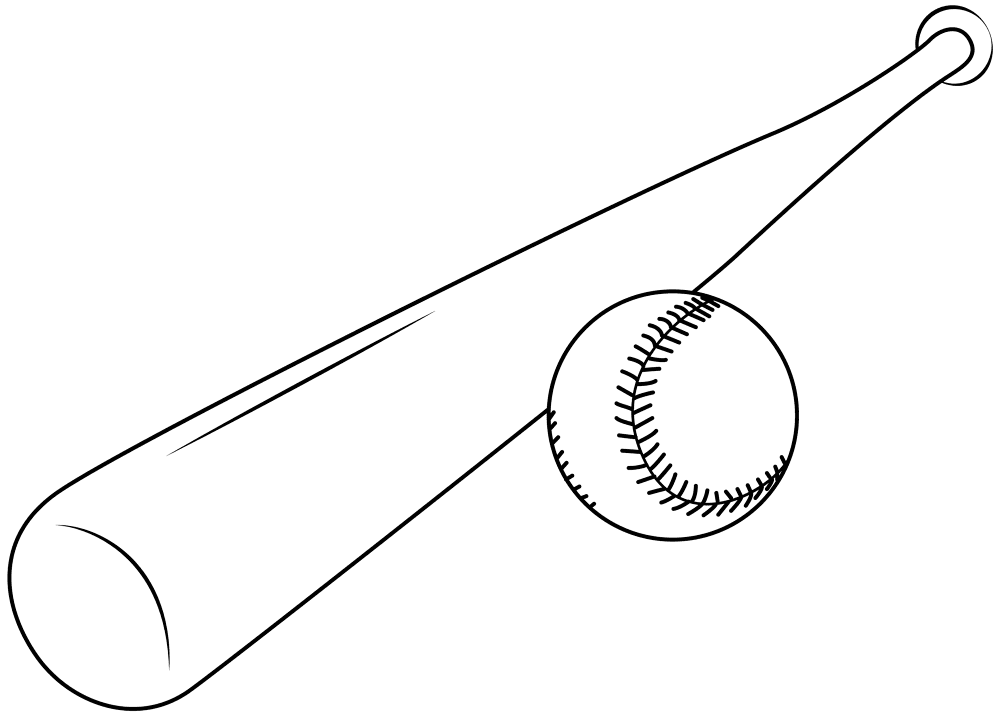 Baseball Bat And Ball Coloring Page Md Coloring Page — Free Printable — free printable coloring page