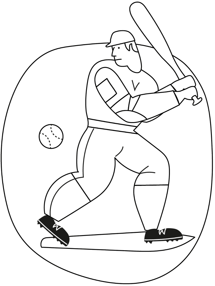 Baseball Player Coloring Page Md Coloring Page — Free Printable — free printable coloring page