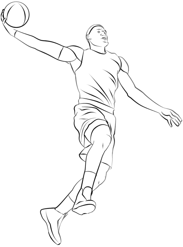 Basketball Player Coloring Page Md Coloring Page — Free Printable — free printable coloring page