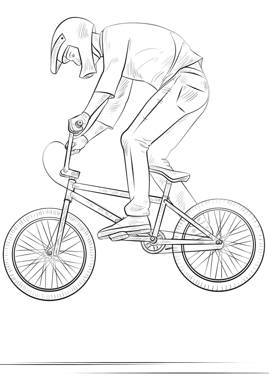 Bmx Biker Coloring Page Md Coloring Page — Free Printable — free printable coloring page