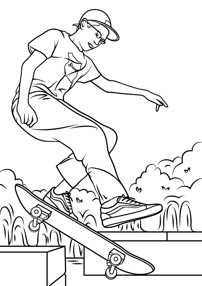 Boy Skateboarding Coloring Page Md Coloring Page — Free Printable — free printable coloring page