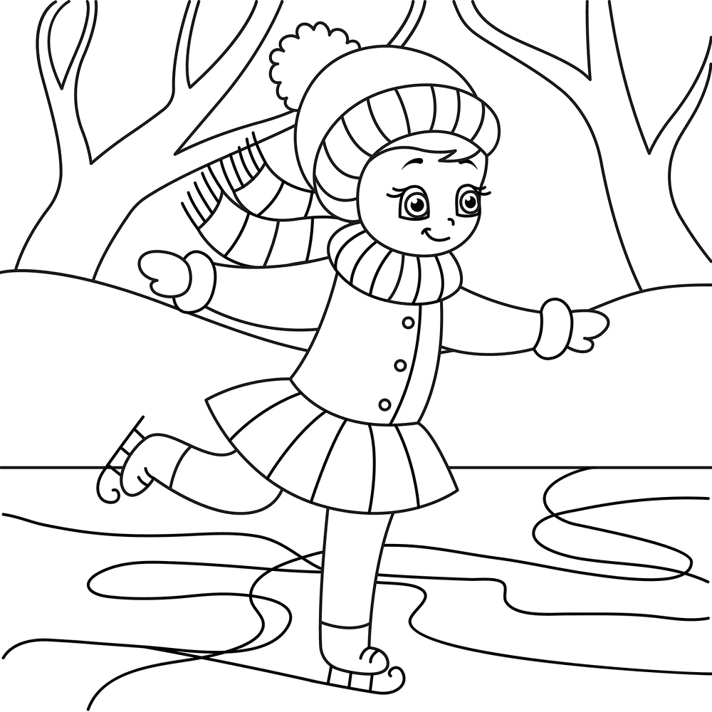 Cartoon Figure Skater 2 Coloring Page Md Coloring Page — Free Printable — free printable coloring page