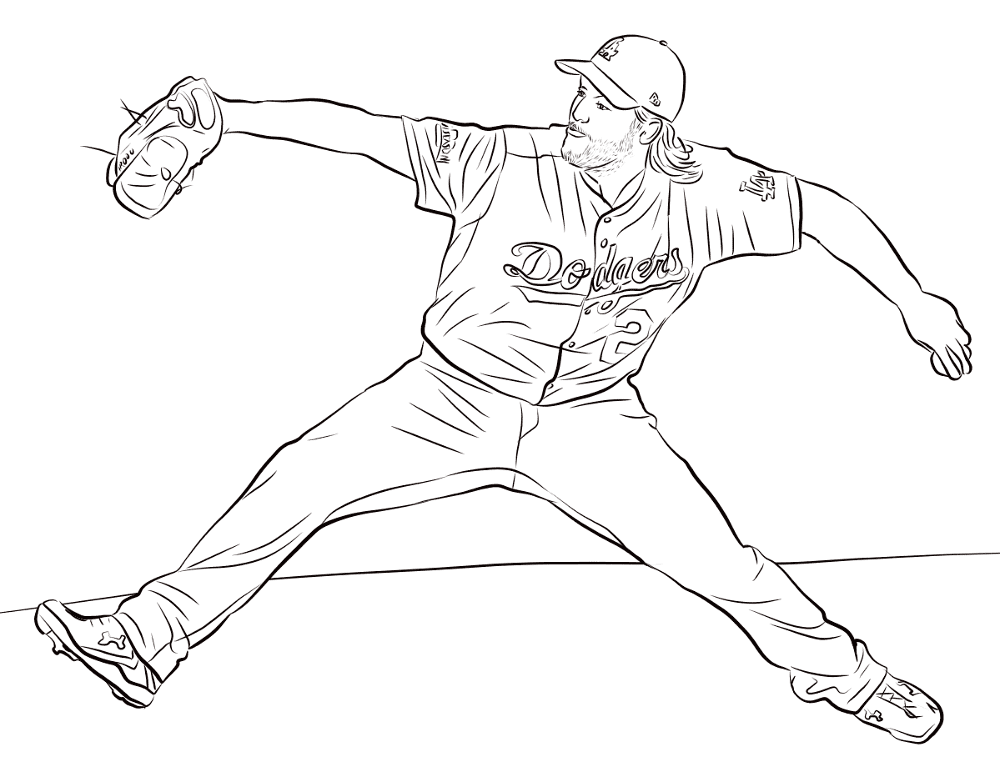 Clayton Kershaw Coloring Page Md Coloring Page — Free Printable — free printable coloring page