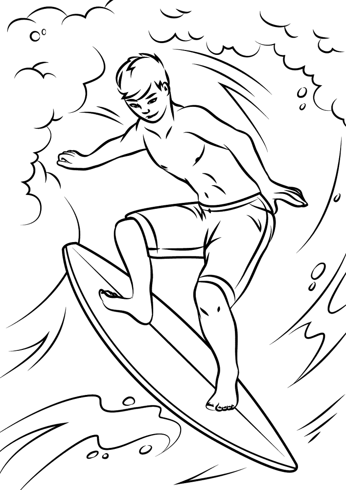 Cool Surfer Coloring Page Md Coloring Page — Free Printable — free printable coloring page