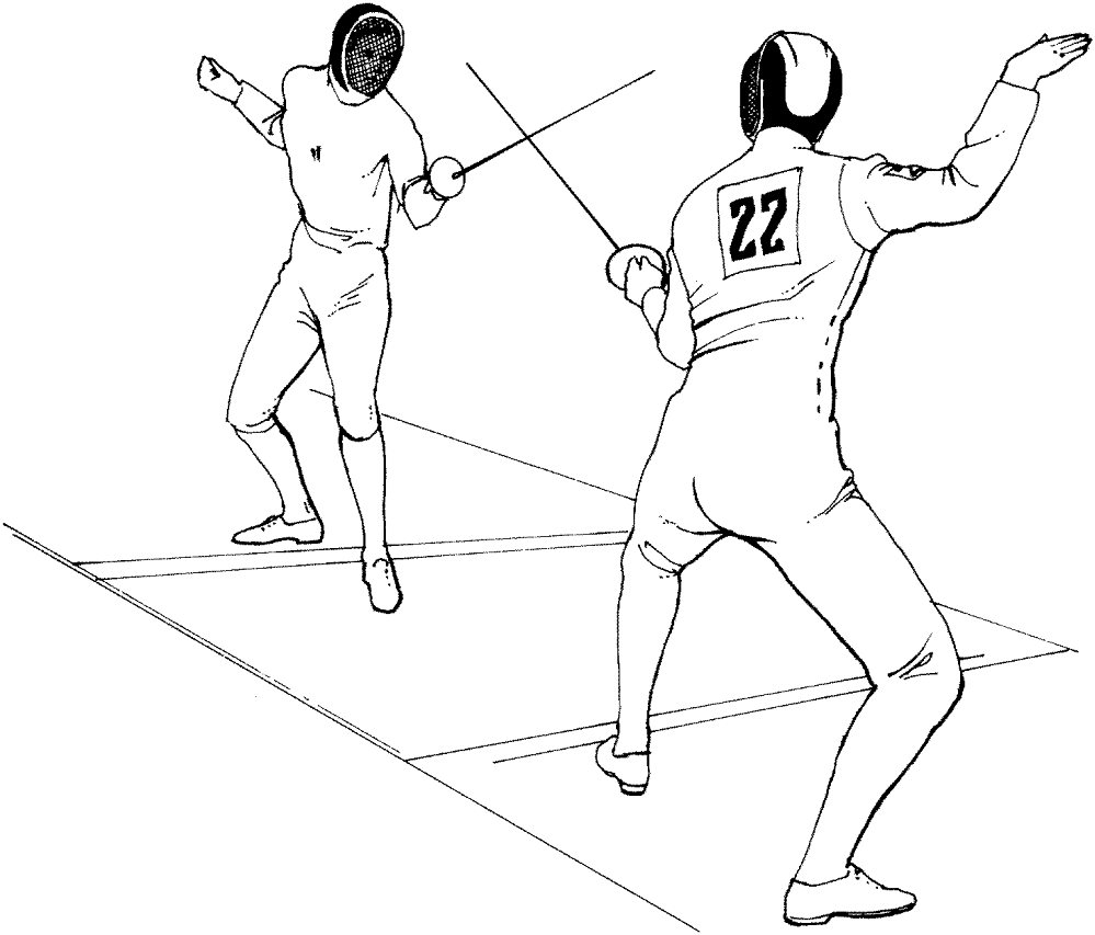 Fencing Fighting Coloring Page Md Coloring Page — Free Printable — free printable coloring page