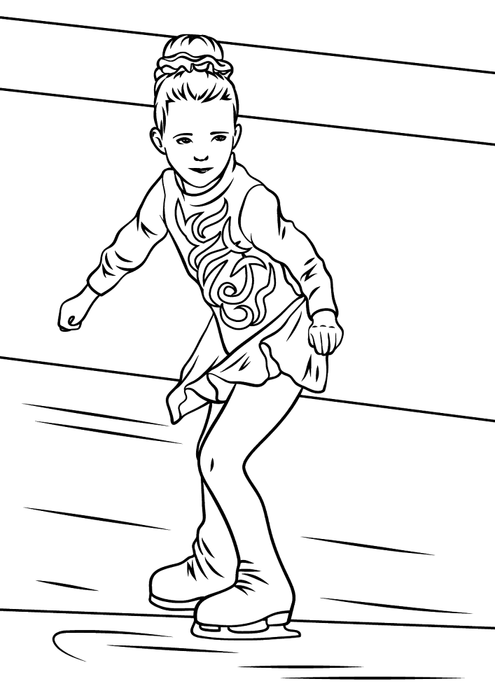 Girl Ice Skater Coloring Page Md Coloring Page — Free Printable — free printable coloring page