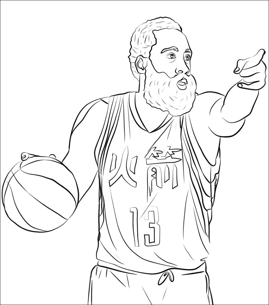 James Harden Coloring Page Md Coloring Page — Free Printable — free printable coloring page