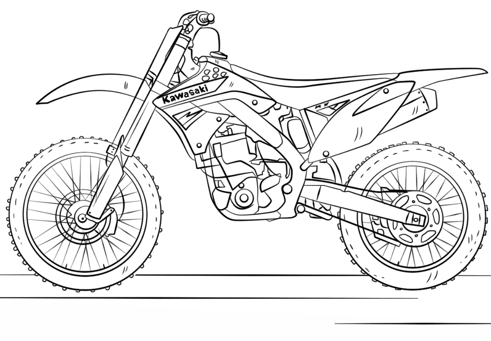 Kawasaki Motocross Bike Coloring Page Md Coloring Page — Free Printable — free printable coloring page