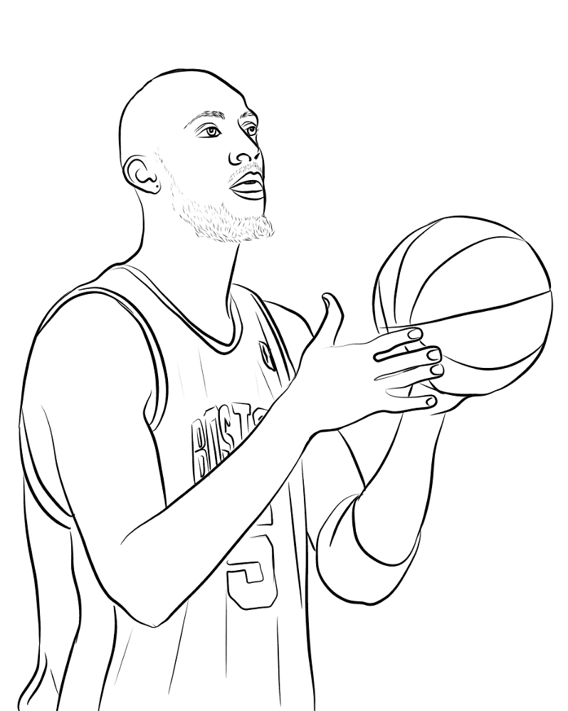 Kevin Garnett Coloring Page Md Coloring Page — Free Printable — free printable coloring page