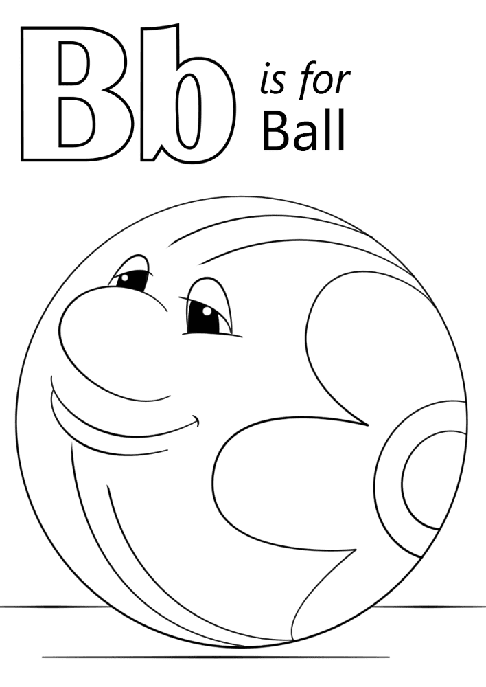 Letter B Is For Ball Coloring Page Md Coloring Page — Free Printable — free printable coloring page