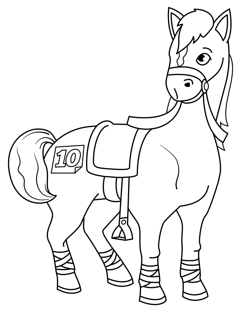 Racehorse Coloring Page Md Coloring Page — Free Printable — free printable coloring page