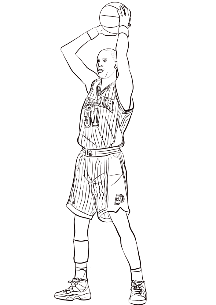 Reggie Miller Coloring Page Md Coloring Page — Free Printable — free printable coloring page