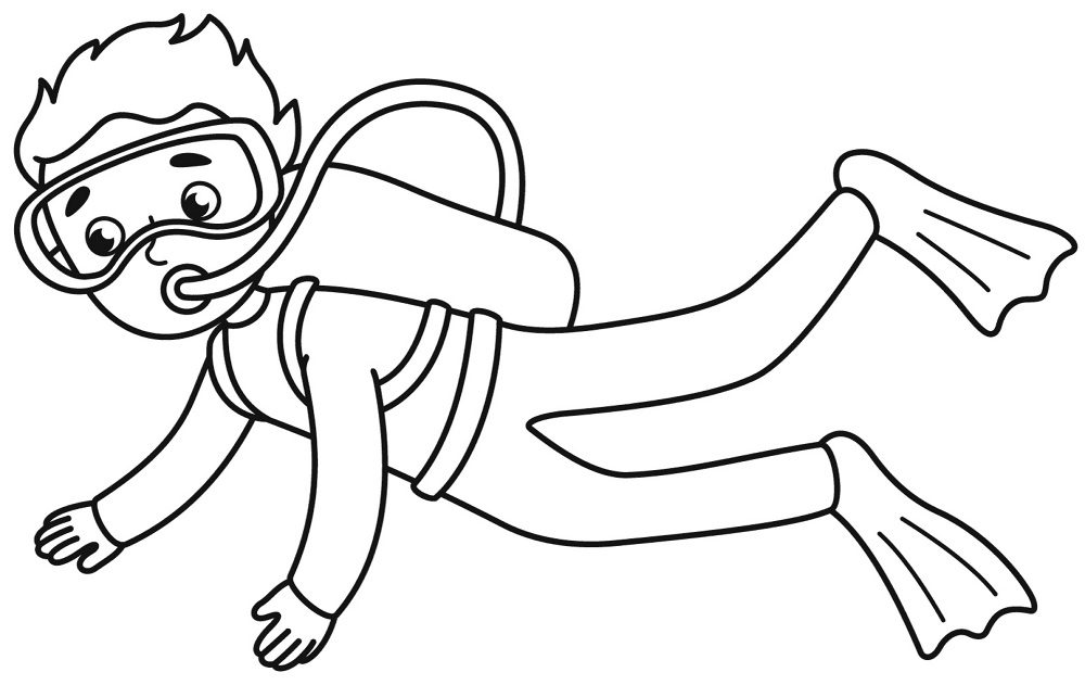 Scubadiver Coloring Page Md Coloring Page — Free Printable — free printable coloring page
