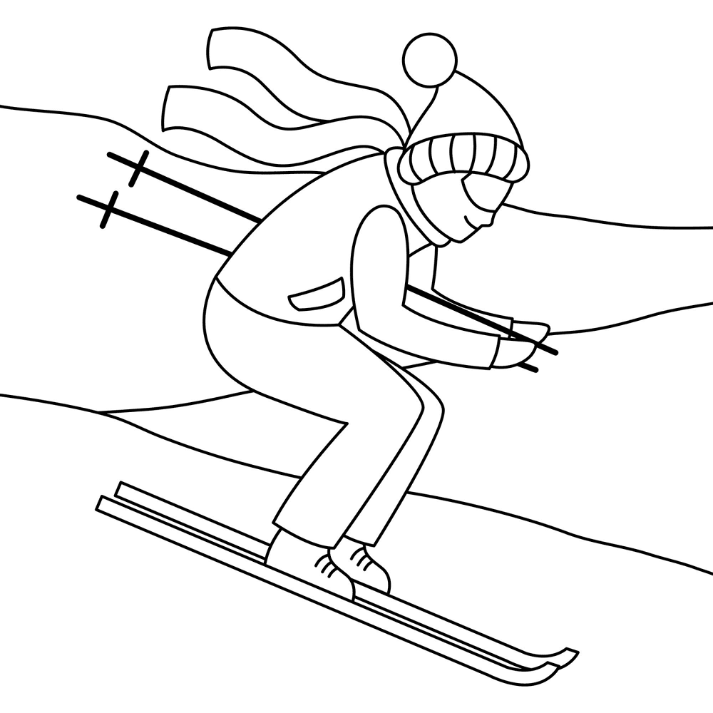 Skier 2 Coloring Page Md Coloring Page — Free Printable — free printable coloring page