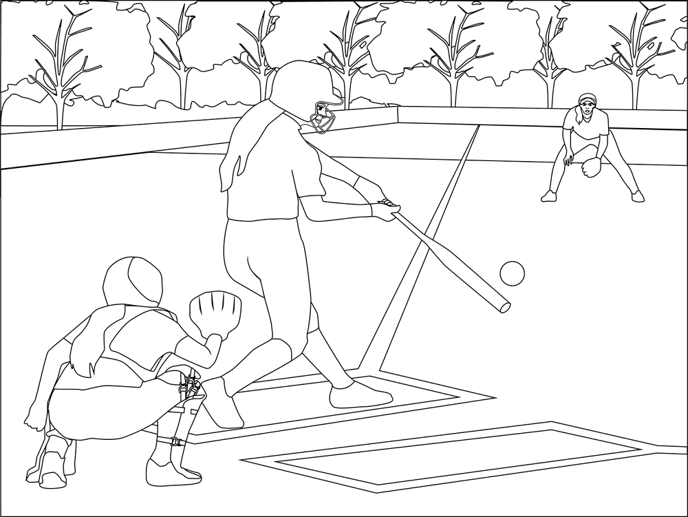 Softball Coloring Page Md Coloring Page — Free Printable — free printable coloring page