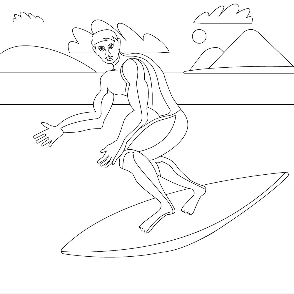 Surfing Coloring Page Md Coloring Page — Free Printable — free printable coloring page