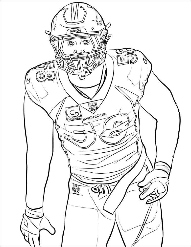 Von Miller Coloring Page Md Coloring Page — Free Printable — free printable coloring page