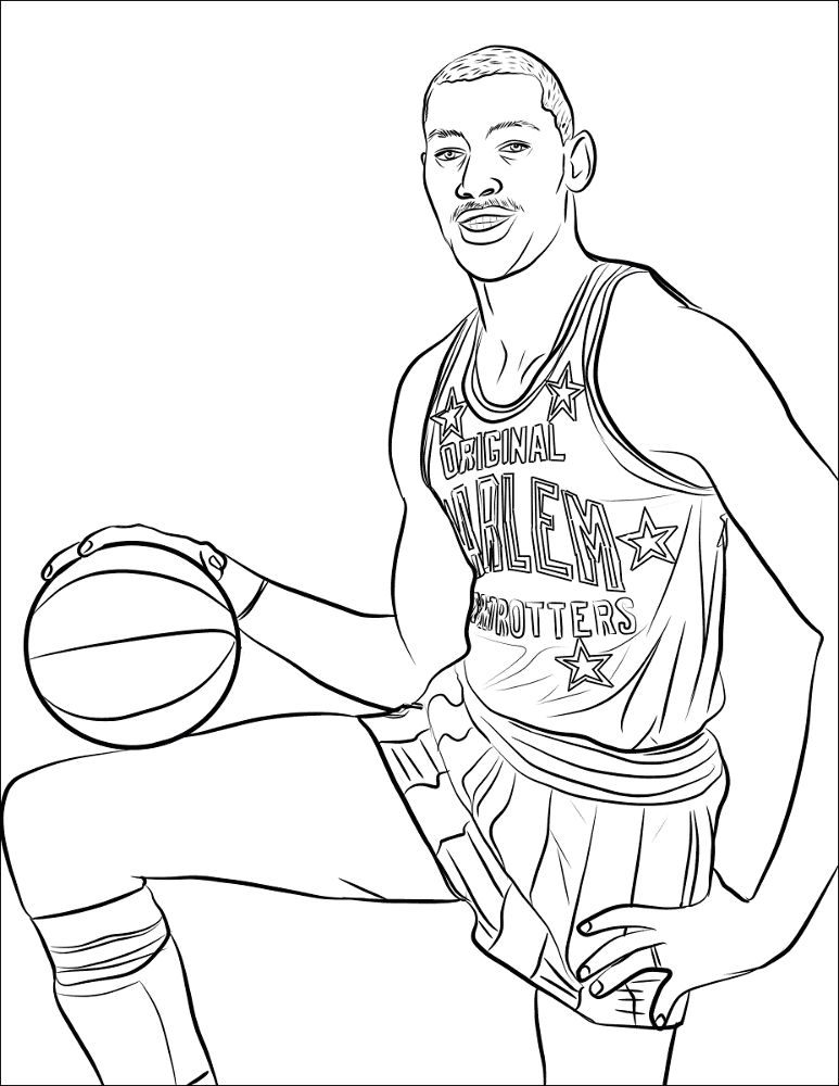Wilt Chamberlain Coloring Page Md Coloring Page — Free Printable — free printable coloring page
